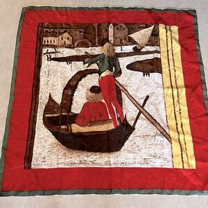 Vintage Toninilli - MILANO image scarf wrap. Unique design.